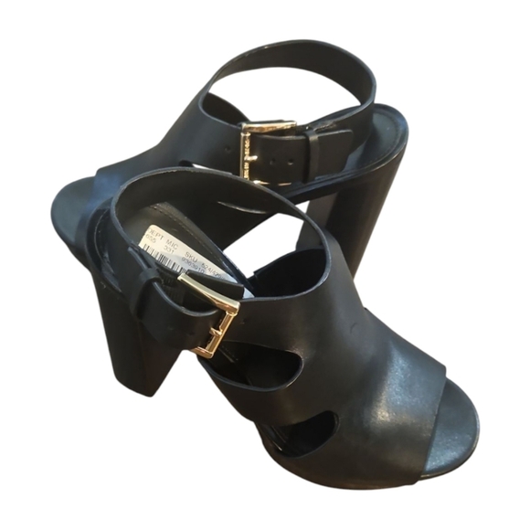 New Michael Kors Leather Platform Heels Sandals Sz 6 - Picture 7 of 14